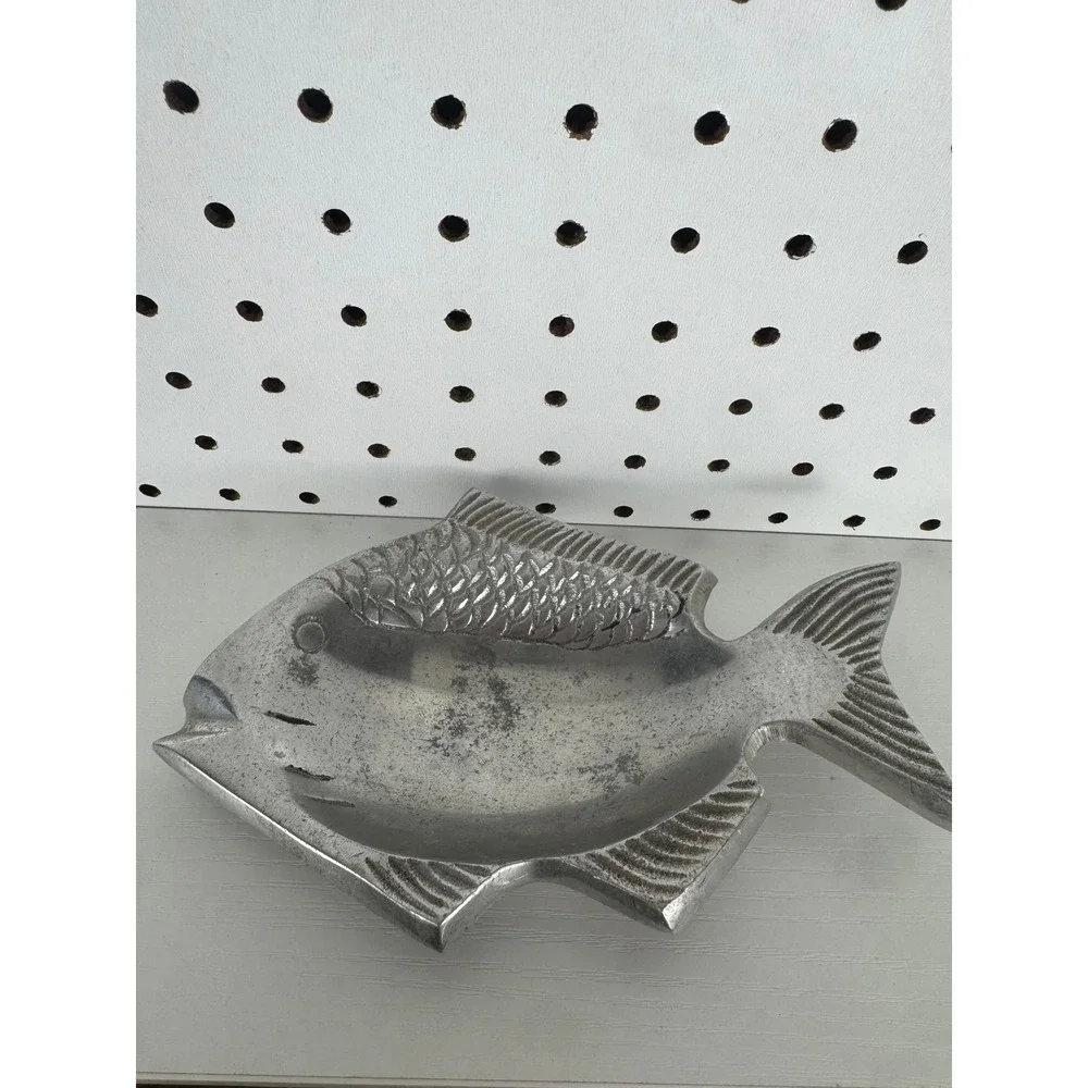 VTG Aluminum Fish Trinket Dish Catchall Nautical Coastal Decor
